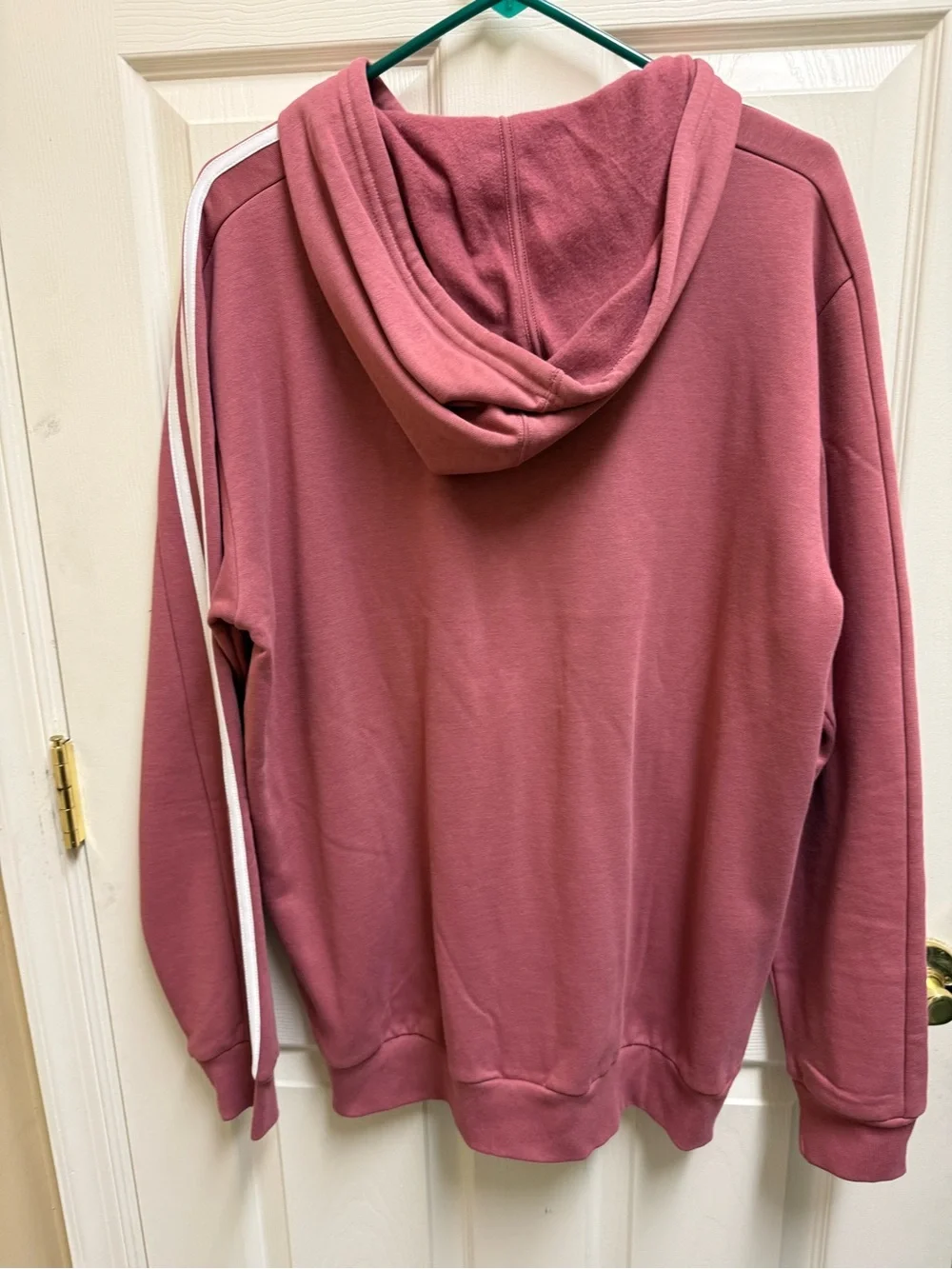adidas Dusty Rose Zip-Up Hoodie with Drawstring Hood - Picture 2 of 3